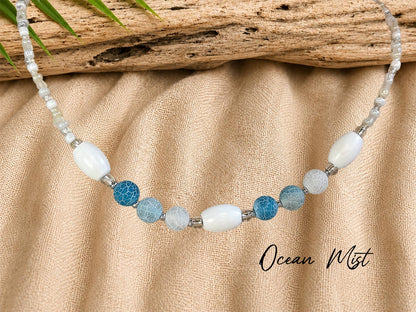 Crackle Agate Beaded Necklace – Handmade Coastal Beach Jewellery