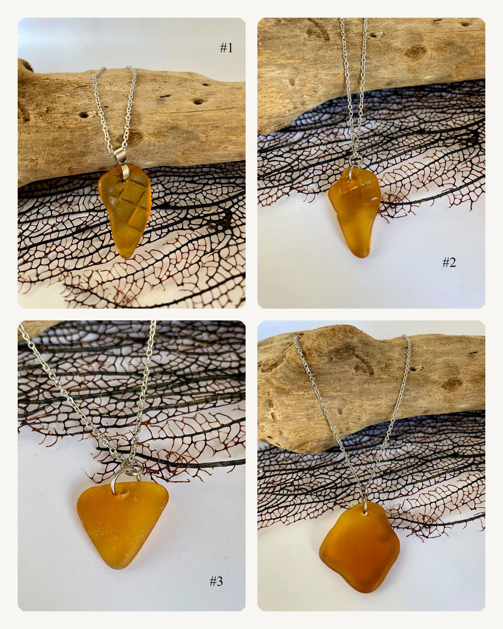 Rare Amber Sea Glass Necklaces – Ocean Treasure Collection