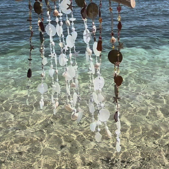 Video of Sea glass, shell wind chime