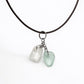 Genuine Sea Glass Double Pendant Necklace – White & Seafoam Green | One of a Kind