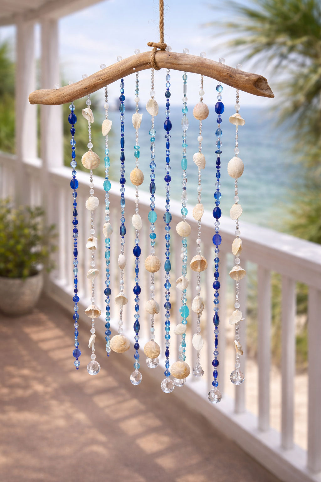 Coastal Wind Chime & Sun Catcher on Driftwood.