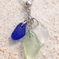 Genuine Sea Glass Triple Drop Necklace – Blue, White & Soft Green | One of a Kind